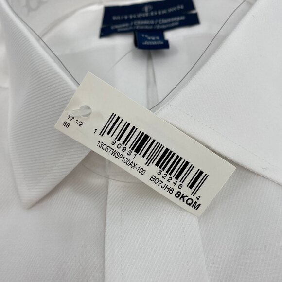Buttoned Down White Long Sleeve Classic Button-Up Dress Shirt | Size 17.5 - Picture 4 of 5